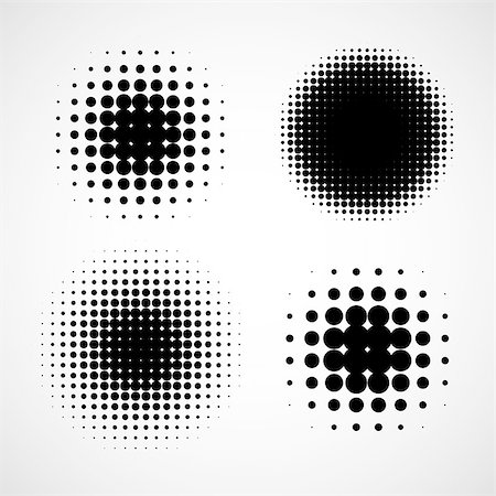 Simple Abstract Halftone Backgrounds. Vector Set of Isolated Halftone Modern Design Element. Black and white raster dots Photographie de stock - Aubaine LD & Abonnement, Code: 400-08651384