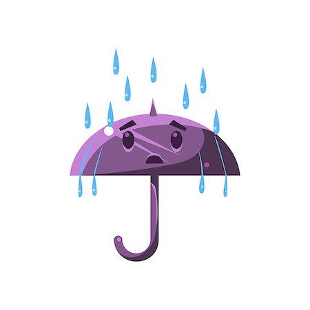 simsearch:400-08777732,k - Umbrella Under The Heavy Rain Cute Childish Style Bright Color Design Icon Isolated On White Background Stock Photo - Budget Royalty-Free & Subscription, Code: 400-08651556