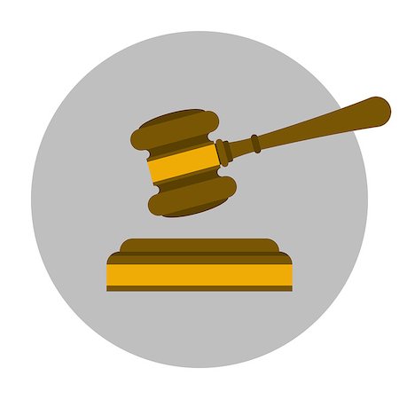 simsearch:700-00015631,k - Wooden judge gavel flat icon. Justice symbol Stock Photo - Budget Royalty-Free & Subscription, Code: 400-08651646