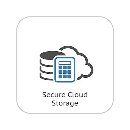 simsearch:400-09009993,k - Secure Cloud Storage Icon. Flat Design Isolated Illustration. App Symbol or UI element. Foto de stock - Super Valor sin royalties y Suscripción, Código: 400-08651672