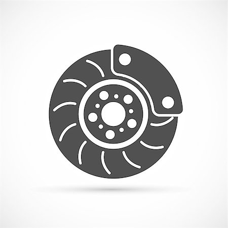 Brake Disc with caliper icon. Car repair service concept Stock Photo - Budget Royalty-Free & Subscription, Code: 400-08651699