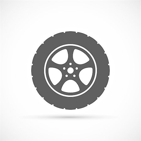 simsearch:400-09002201,k - Car wheel icon. Car repair service spare part Foto de stock - Royalty-Free Super Valor e Assinatura, Número: 400-08651755