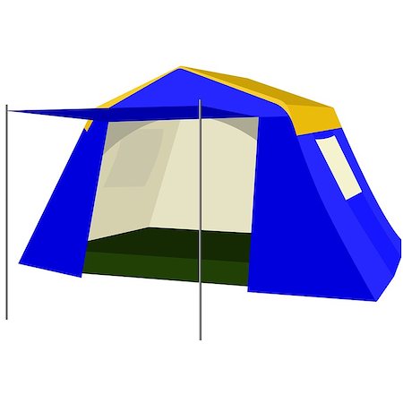 Tent, portable and compact device for tourism. The illustration on a white background. Stock Photo - Budget Royalty-Free & Subscription, Code: 400-08651840