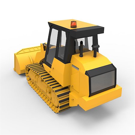 simsearch:400-05326745,k - Excavator on a white uniform background. Backhoe loader. 3d illustration Foto de stock - Royalty-Free Super Valor e Assinatura, Número: 400-08652079