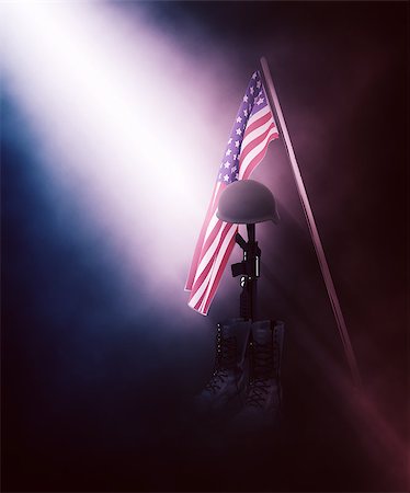 3D render of a fallen soldier tribute Stock Photo - Budget Royalty-Free & Subscription, Code: 400-08652165