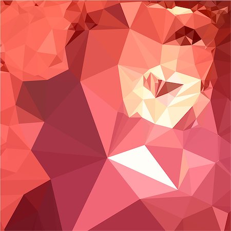 simsearch:400-08629198,k - Low polygon style illustration of a bittersweet red abstract geometric background. Stockbilder - Microstock & Abonnement, Bildnummer: 400-08652234