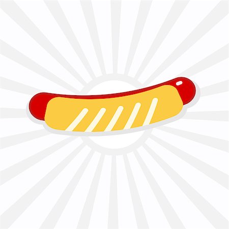 Hotdog icon in flat style vector ilustration Stock Photo - Budget Royalty-Free & Subscription, Code: 400-08652259