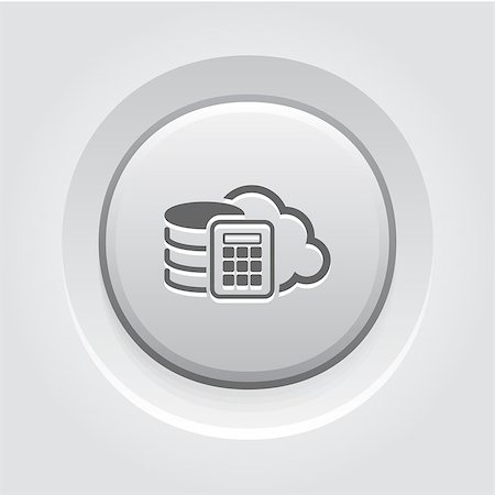 simsearch:400-05176646,k - Secure Cloud Storage Icon. Flat Design App Symbol or UI element. Grey Button Design Foto de stock - Super Valor sin royalties y Suscripción, Código: 400-08652271