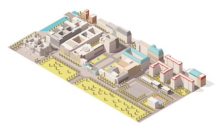 reichstag - Isometric low poly Map of Berlin, Germany with Reichstag building, Brandenburg gate, Holocaust memorial and nearby street buildings Foto de stock - Super Valor sin royalties y Suscripción, Código: 400-08652286