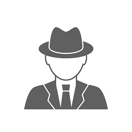 simsearch:400-08650576,k - Detective avatar icon. Spy glyph icon. A man in a coat and hat Photographie de stock - Aubaine LD & Abonnement, Code: 400-08652290