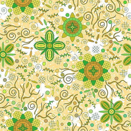 simsearch:400-08752377,k - Abstract Seamless Background with Symbolical Colorful Patterns and Floral Ornaments. Vector Stockbilder - Microstock & Abonnement, Bildnummer: 400-08652291