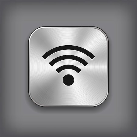 simsearch:400-07570955,k - Wi-fi icon - vector metal app button with shadow Stock Photo - Budget Royalty-Free & Subscription, Code: 400-08652379