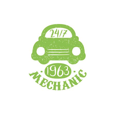 simsearch:400-08650986,k - Mechanic Green Vintage Stamp Classic Cool Vector Design With Text Elements On White Background Stock Photo - Budget Royalty-Free & Subscription, Code: 400-08652481