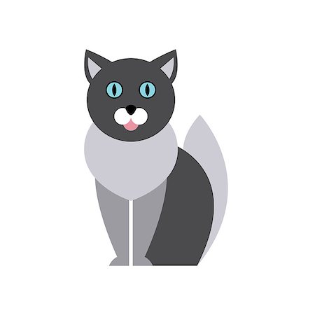 simsearch:400-08555692,k - British Blue Cat Breed Primitive Cartoon Illustration In Simplified Vector Design Isolated On White Background Stock Photo - Budget Royalty-Free & Subscription, Code: 400-08652543