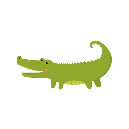 simsearch:400-08777732,k - Crocodile Realistic Childish Illustration In Simple Cute Vector Design Isolated On White Background Stock Photo - Budget Royalty-Free & Subscription, Code: 400-08652557