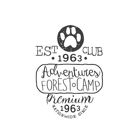 simsearch:400-08650986,k - Premium Adventure Club Vintage Black And White Monochrome Vector Design Label On White Background Stock Photo - Budget Royalty-Free & Subscription, Code: 400-08652639