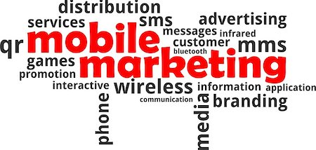 simsearch:400-08652442,k - A word cloud of mobile marketing related items Foto de stock - Super Valor sin royalties y Suscripción, Código: 400-08652983