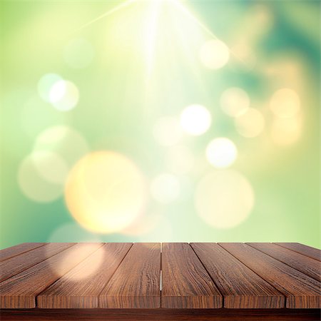 simsearch:400-09068018,k - 3D render of a wooden table against a defocussed background Stock Photo - Budget Royalty-Free & Subscription, Code: 400-08653135