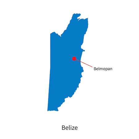 simsearch:400-07297774,k - Detailed vector map of Belize and capital city Belmopan Stock Photo - Budget Royalty-Free & Subscription, Code: 400-08653199