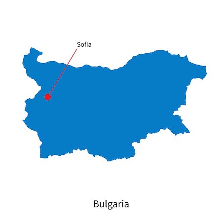 simsearch:400-07297774,k - Detailed vector map of Bulgaria and capital city Sofia Stock Photo - Budget Royalty-Free & Subscription, Code: 400-08653207