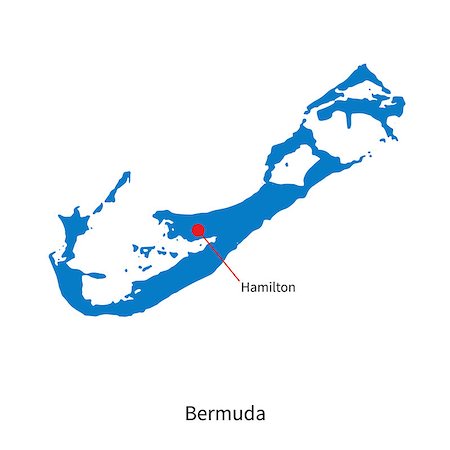 simsearch:400-07297774,k - Detailed vector map of Bermuda and capital city Hamilton Stock Photo - Budget Royalty-Free & Subscription, Code: 400-08653203