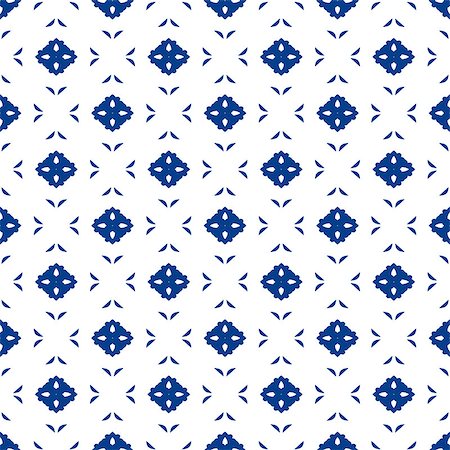 Blue and white moroccan seamless pattern. Oriental abstract motifs. Ceramic or textile geometric pattern tiles. Stock Photo - Budget Royalty-Free & Subscription, Code: 400-08653282