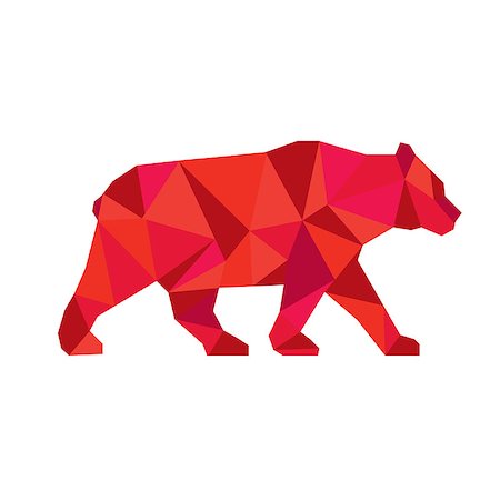 simsearch:400-08653412,k - Low polygon style Illustration of an American black bear,Ursus americanus, a medium-sized bear native to North America walking viewed from side set on isolated white background. Stock Photo - Budget Royalty-Free & Subscription, Code: 400-08653389