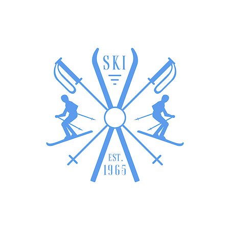 simsearch:400-08653615,k - Ski Club Emblem Classic Style Vector Logo With Calligraphic Text On White Background Foto de stock - Royalty-Free Super Valor e Assinatura, Número: 400-08653602