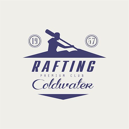 simsearch:400-08653615,k - Coldwater Rafting Emblem Classic Style Vector Logo With Calligraphic Text On White Background Foto de stock - Royalty-Free Super Valor e Assinatura, Número: 400-08653616