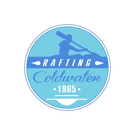 simsearch:400-08653615,k - Rafting Coldwater Blue Emblem Classic Style Vector Logo With Calligraphic Text On White Background Foto de stock - Royalty-Free Super Valor e Assinatura, Número: 400-08653611