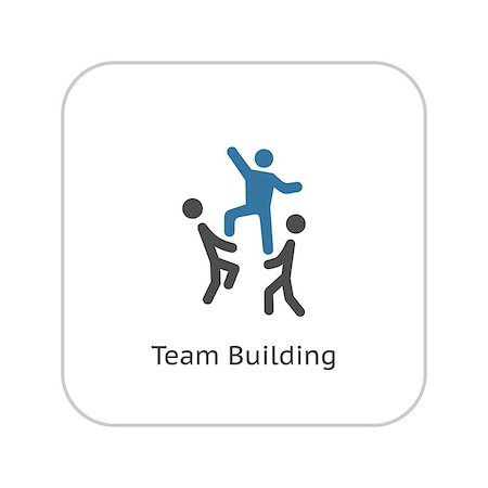 simsearch:400-08998421,k - Team Building Concept Icon. Business Concept. A group of people helps a person. Flat Design. Isolated Illustration. App Symbol or UI element. Foto de stock - Super Valor sin royalties y Suscripción, Código: 400-08653994