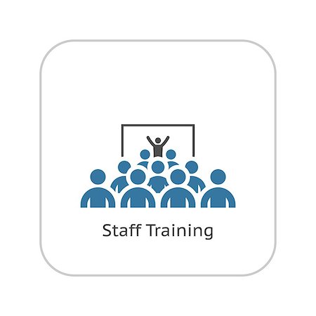 simsearch:400-08654020,k - Training Icon. Business Concept. Group of People on Conference. Flat Design. Isolated Illustration. App Symbol or UI element. Foto de stock - Royalty-Free Super Valor e Assinatura, Número: 400-08653999