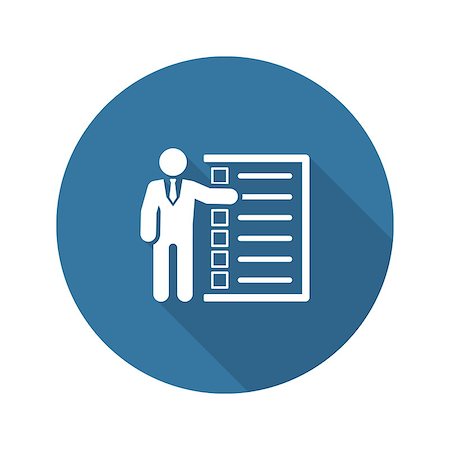 simsearch:400-08652442,k - Management Icon. Business Concept. A Man with List of Checkboxes. Flat Design. Isolated Illustration. App Symbol or UI element. Stockbilder - Microstock & Abonnement, Bildnummer: 400-08653990