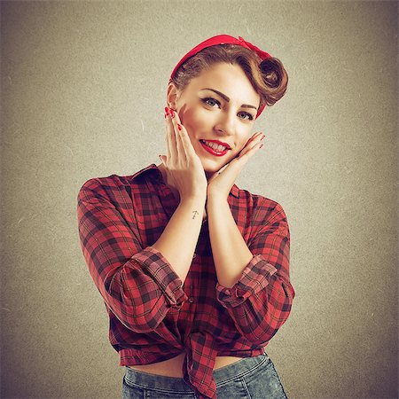 Girl made up and coiffed like pin-up Stock Photo - Budget Royalty-Free & Subscription, Code: 400-08668734
