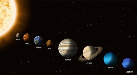 simsearch:400-09117900,k - solar system planets with a sun  Elements of this image furnished by Nasa Stock Photo - Budget Royalty-Free & Subscription, Code: 400-08668804