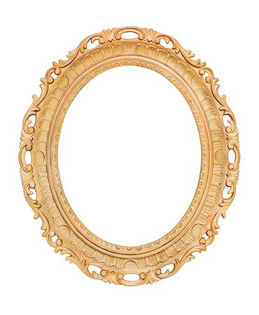 old wooden gilded frame isolated on white background Stock Photo - Budget Royalty-Free & Subscription, Code: 400-08668991