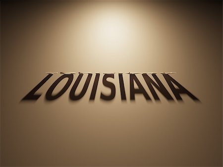A 3D Rendering of the Shadow of an upside down text that reads Louisiana. Stock Photo - Budget Royalty-Free & Subscription, Code: 400-08669185