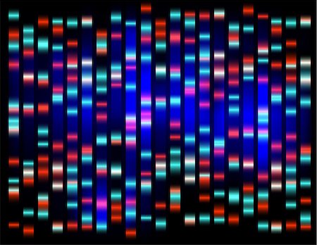 An abstract example of DNA fingerprinting Blue on dark Fotografie stock - Microstock e Abbonamento, Codice: 400-08669370