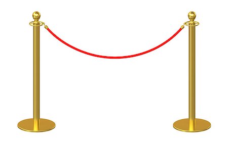 elegant dividers - Golden fence, stanchion with red barrier rope, isolated on white background. 3d rendering Stock Photo - Budget Royalty-Free & Subscription, Code: 400-08674020