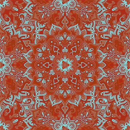 Boho style flower seamless pattern. Tiled mandala design, best for print fabric or papper and more. Stock Photo - Budget Royalty-Free & Subscription, Code: 400-08674220