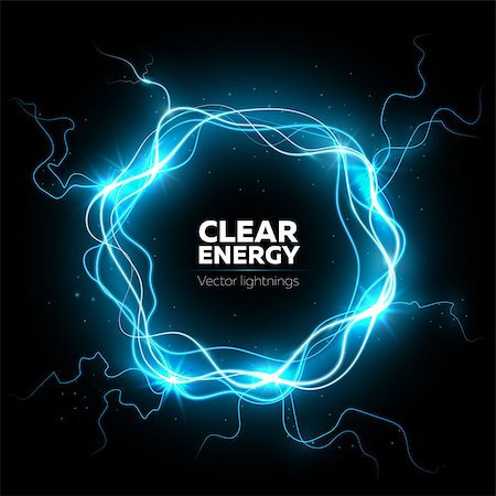 sanyal (artist) - Lightning vector round text frame background. Eps10. Fotografie stock - Microstock e Abbonamento, Codice: 400-08674236