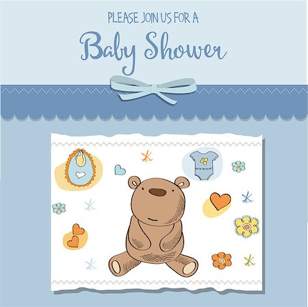 baby boy shower card, eps10 Stock Photo - Budget Royalty-Free & Subscription, Code: 400-08674365