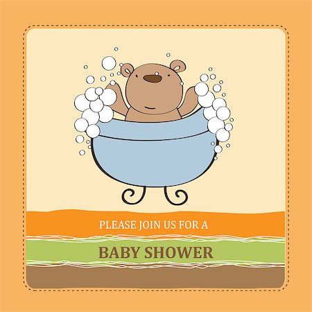 baby shower card with teddy bear, eps10 Stock Photo - Budget Royalty-Free & Subscription, Code: 400-08674370