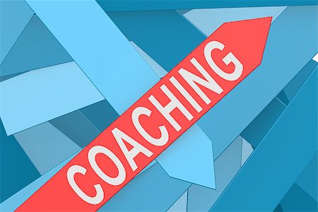 simsearch:400-08998421,k - Coaching word on red arrow pointing upward, 3d rendering Stock Photo - Budget Royalty-Free & Subscription, Code: 400-08674454