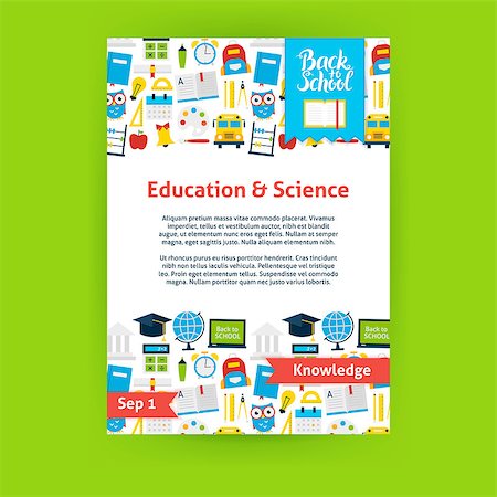 simsearch:400-08628684,k - Education Science Poster Template. Flat Design Vector Illustration for Back to School Promotion. Foto de stock - Super Valor sin royalties y Suscripción, Código: 400-08674706