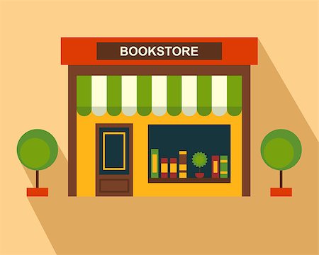 Books Store building, storefront. Thin line art, web design element Stockbilder - Microstock & Abonnement, Bildnummer: 400-08674728