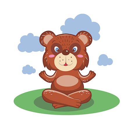 Character cute and beautiful bear practice of yoga. Vector illustration Stock Photo - Budget Royalty-Free & Subscription, Code: 400-08674742