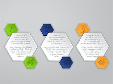 simsearch:400-06746803,k - Cool hexagon infographic design with icons and description Photographie de stock - Aubaine LD & Abonnement, Code: 400-08674900