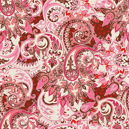 sanyal (artist) - Seamless pattern based on traditional Asian elements Paisley. Boho vintage style vector background. Best motive for print on fabric or papper. Fotografie stock - Microstock e Abbonamento, Codice: 400-08675335