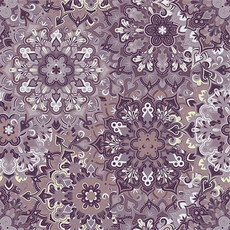 simsearch:400-08675339,k - Boho style flower seamless pattern. Tiled mandala design, best for print fabric or papper and more. Stock Photo - Budget Royalty-Free & Subscription, Code: 400-08675338